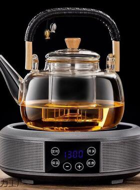 玻璃煮茶壶自耐高温烧水茶壶大容量14399蒸汽茶壶烧水煮器茶全电