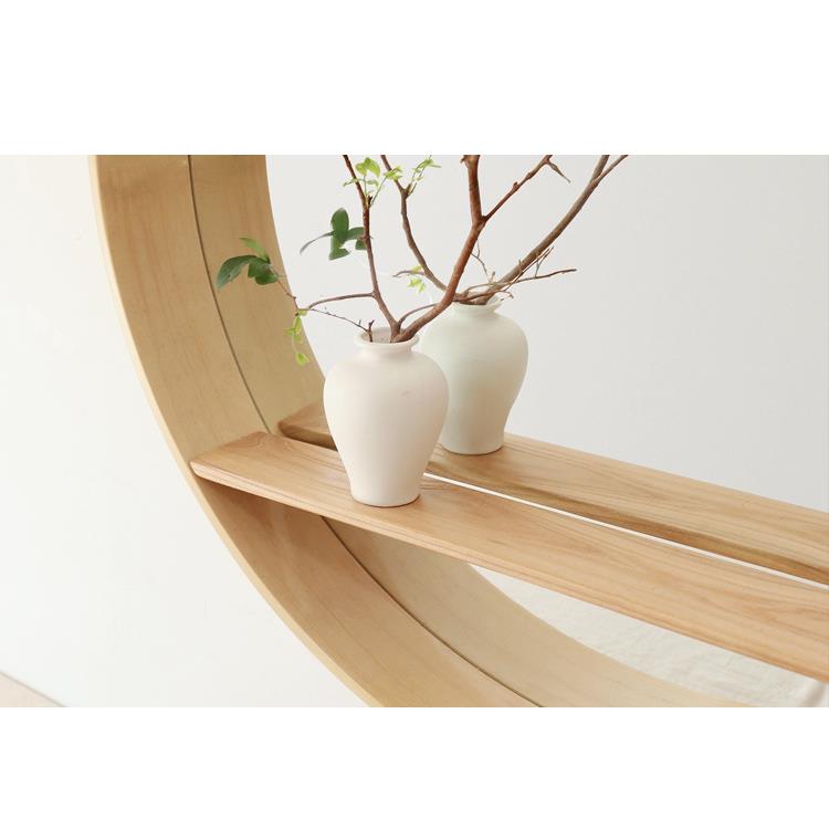 新圆形中式实木挂HC-50窗画，圆画形置物架框框两用