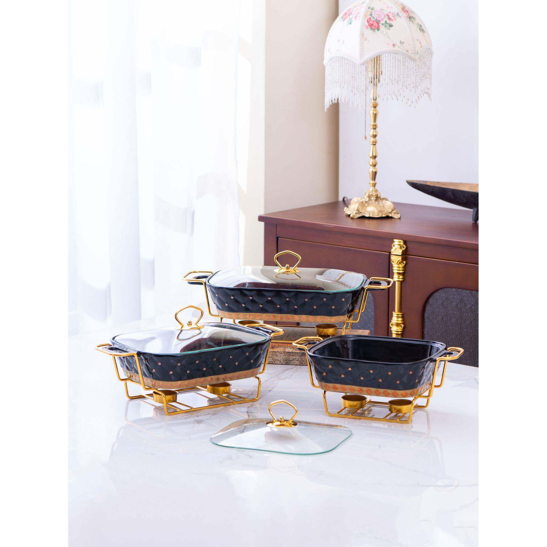 casser店ole布纹双耳陶烤盘家用餐具轻瓷加热酒火干汤锅OSX创意烤