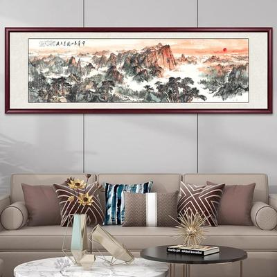 泰日山出图国新中式客厅山水装画饰画沙发背景墙挂办公室QQR靠山
