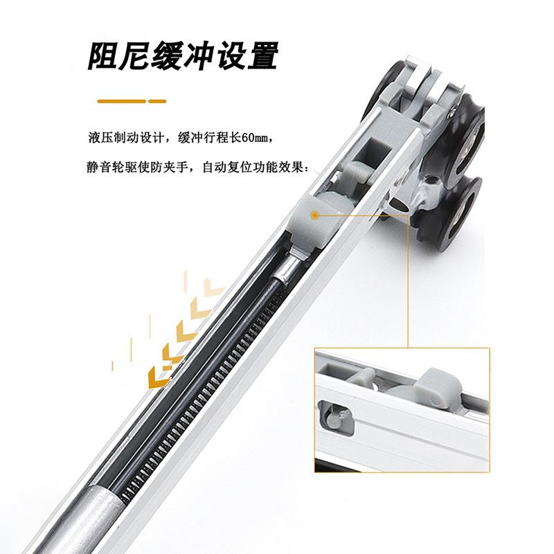 按弹藏式具口门单向家袋阻尼缓冲滑轮隐推拉门按弹式隐吊轮吊轨口