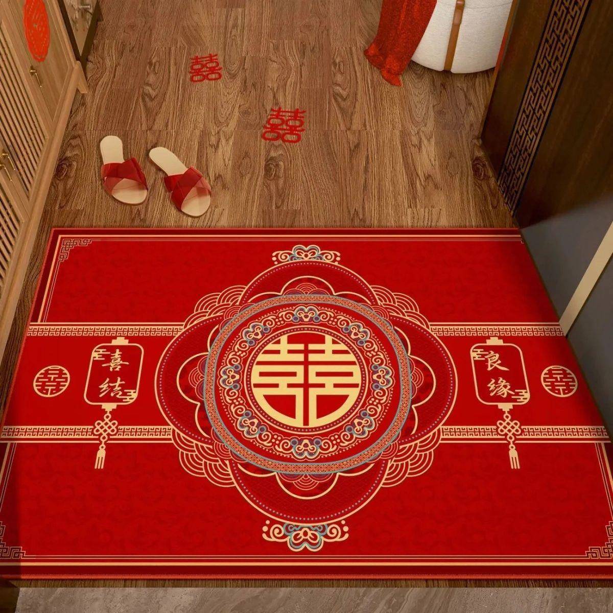 婚地垫入户结门垫庆浴室地垫婚厂家直供房布喜玄关防滑垫置源工厂