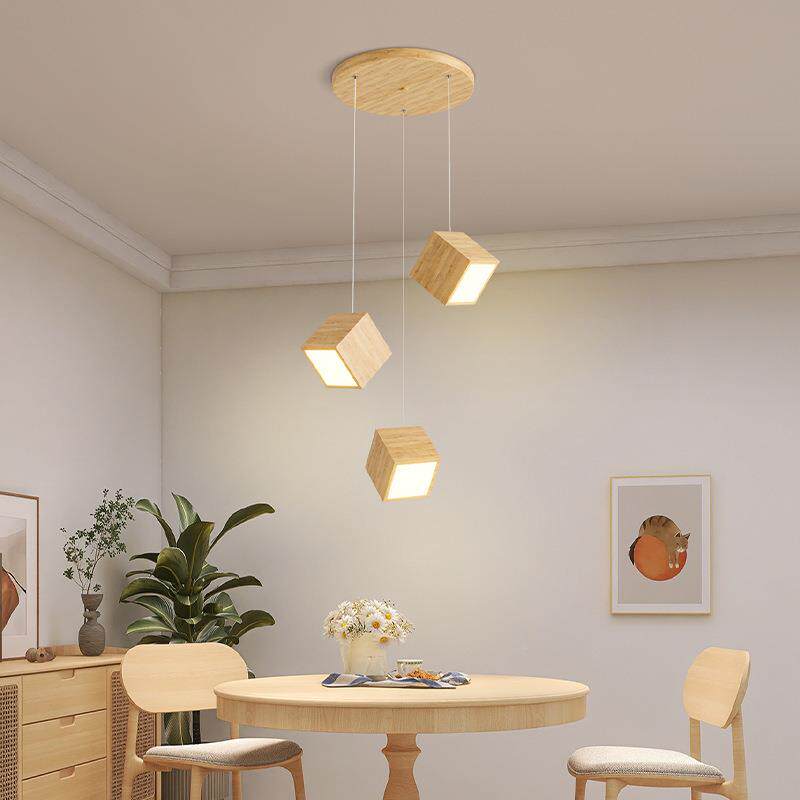 体297中古创意风极简正方长条吧台饭护厅灯卧室床头全光谱眼小吊