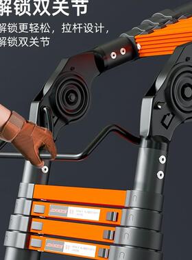 伸缩子加厚合金工程梯梯便携直升降梯家用人铝OHE字梯梯不锈钢折