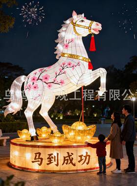 马到成功花灯灯组春节户展外UBV灯会灯布元置新年景观亮宵化工程