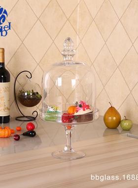 新透代明蛋玻璃罩高脚糕托盘VSH现家居装饰品餐款厅宴会陈列摆件