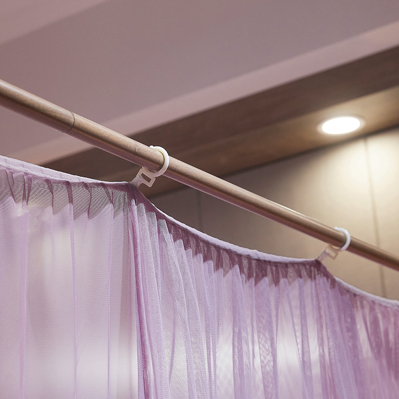 三开门落地式宫廷蚊帐1.8m床家用简约纯色老式床上挂钩式1.5米床