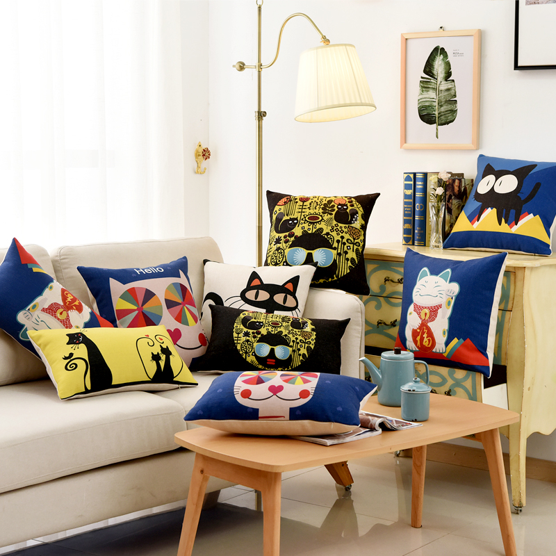 简约创意抱枕可爱卡通枕头沙发靠垫汽车腰枕座椅飘窗靠枕