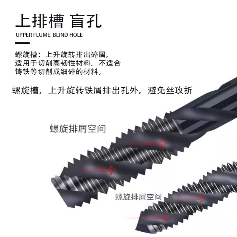 YG加长氮化螺旋先端深孔丝锥机用丝攻不锈钢100L1L