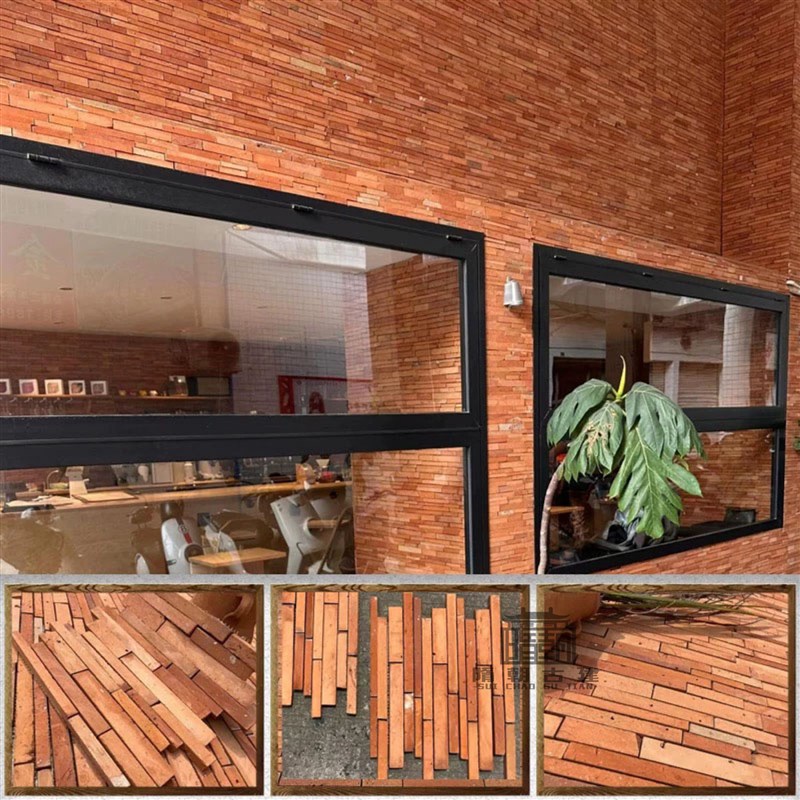 红条砖红砖肌理马赛克红砖切片红色墙砖艺术粘土红砖墙砖背网开条