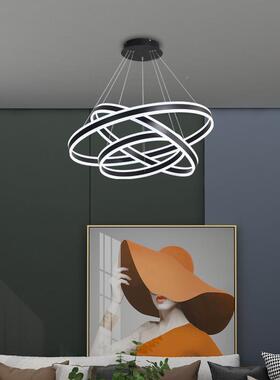 客厅吊灯代简约圈环形l现oft公寓圆MD91餐厅灯灯全屋套餐北欧极简