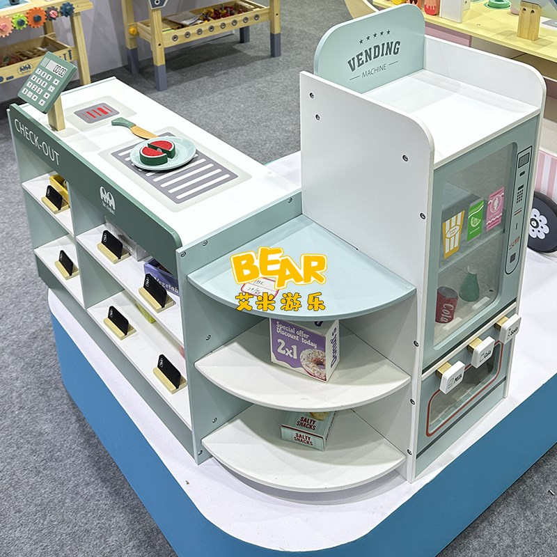 幼儿园儿童娃娃家超市售卖台便利店贩卖柜仿真商店货架蔬菜摊玩具