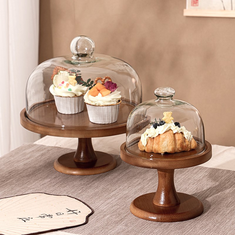 高脚托盘蛋糕展示架零食摆放盘中式复古果盘茶点盘糕点摆台甜品盘