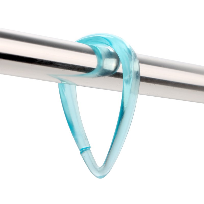 创意艺术挂钩彩色浴帘环天蓝色塑料浴室挂钩浴帘配件 家庭卫浴配