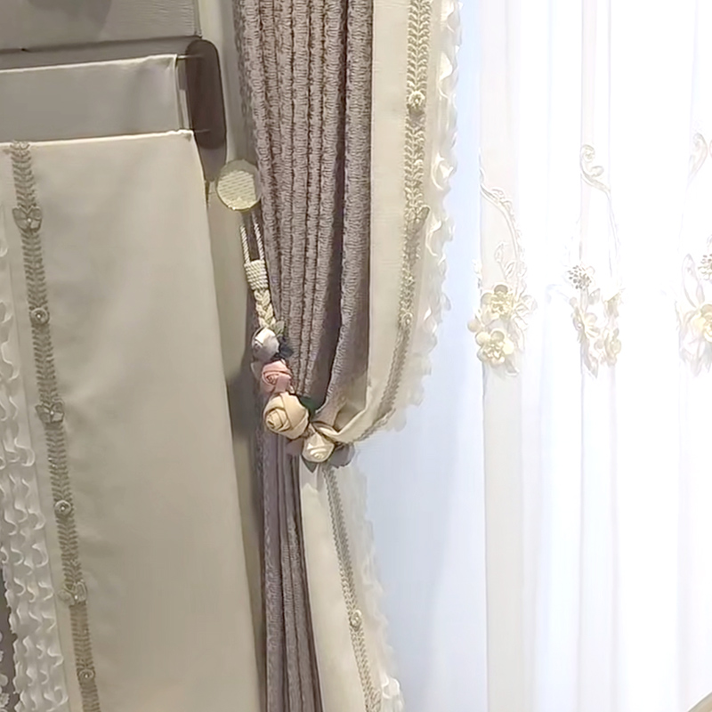 宽CM 窗帘花边白色蕾丝珍珠法式浪漫绣花边装饰抱枕拼接花边辅料