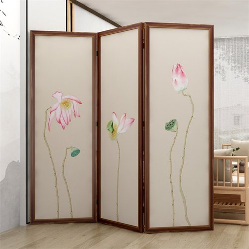 屏风隔断客厅可折叠移动简约现代入户办公室家用艺术纱画隔断屏风