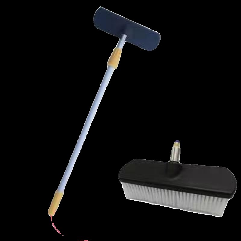 客车货车用铝合金加厚伸缩杆猪毛刷人造毛塑料内置外置通水喷雾刷