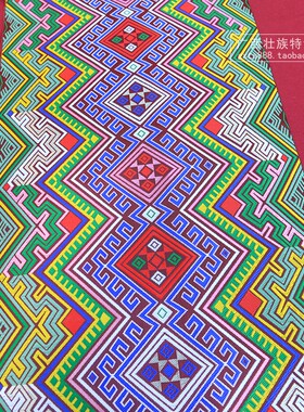 广西壮族特色图腾花边 40cm加宽壮锦图纹织带 民宿办公室装饰布料