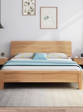 实木床.现代简约18BEO米双人床1主卧.5米橡济木经型出租房1.2m单