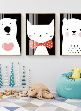 童房饰画可爱卡装通物壁画IOK个性创意男孩女孩儿房间动卧室床头