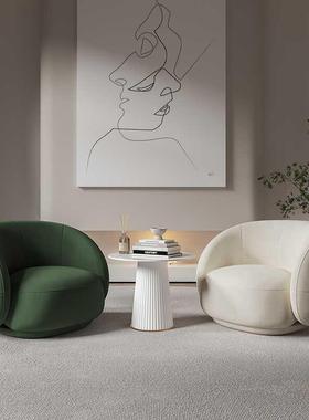 单人沙发厅网椅红客阳台闲懒人小沙发设计师休休息区接待洽谈QBF