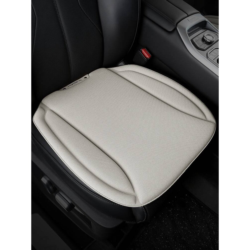 汽车座垫海藻纤维一体乳胶亚麻四季通用冬季座椅垫网红三件套坐垫