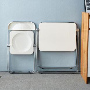 折椅透办公室会议休NWC闲餐厅叠现椅代靠背椅亚克力明桌椅套装