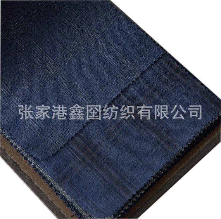 70%羊毛 意大利风格高纱支精纺格子花呢现货面料高档进口品质