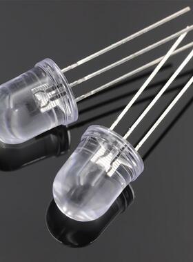 F0灯珠110MM圆双色YHA透明雾头状直L插ED灯珠红光绿光蓝光翠绿二