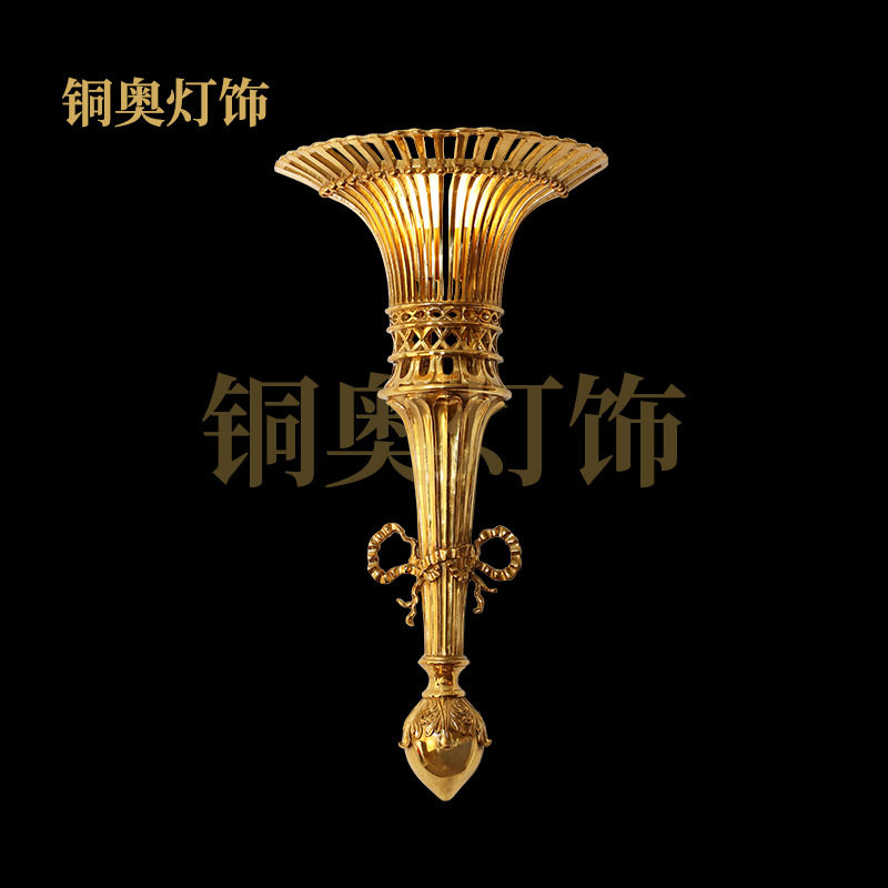 欧式全铜水晶壁灯法式客厅大型火炬走廊玄关创意过道别墅墙灯