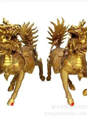 麒铜麟摆件居铜火麒麟铜麒麟ZVB一设对工艺品摆家办公室装饰品
