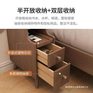 床头柜纯全实木桃色小超窄小NQJ户柜型型卧胡室整装夹缝柜床边子