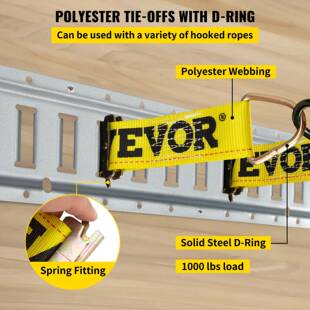 VEVOR E型系紧轨道套装34 件 8个钢轨2个单槽8个O形圈8个D形环