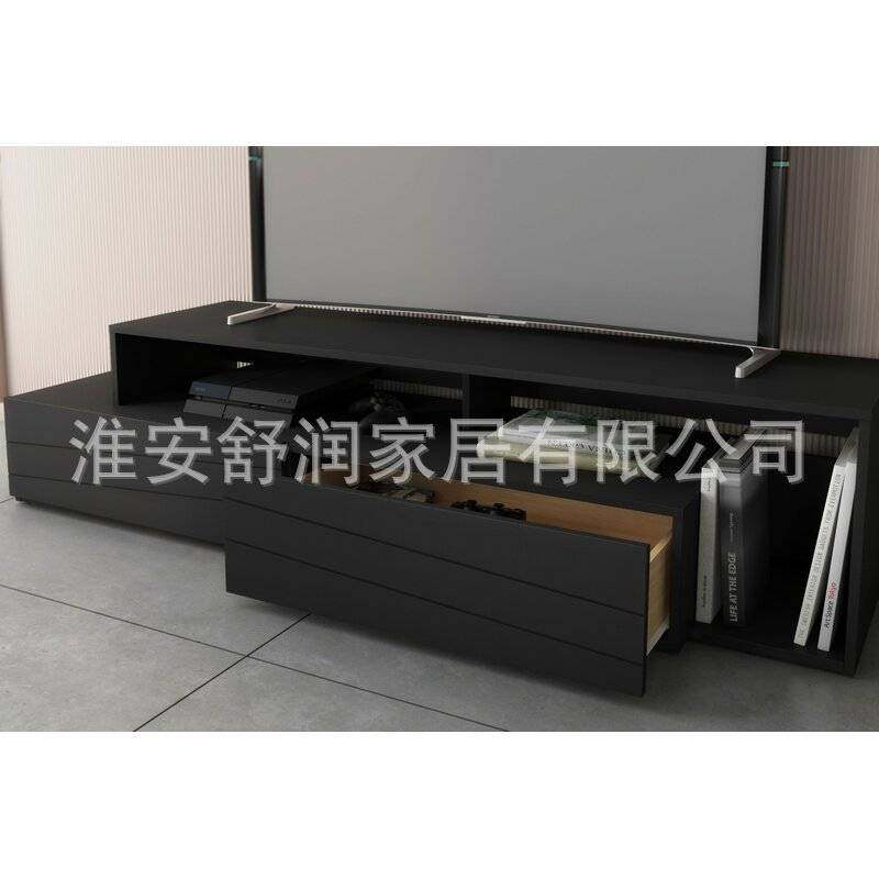 北美黑胡桃电视柜家用收纳柜实木电视架地柜茶几客厅地柜置物架