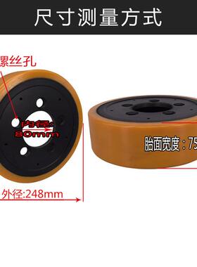 中力合力CBD20力达CDD16电驱动叉车动轮轮胎主动248*75内径805075