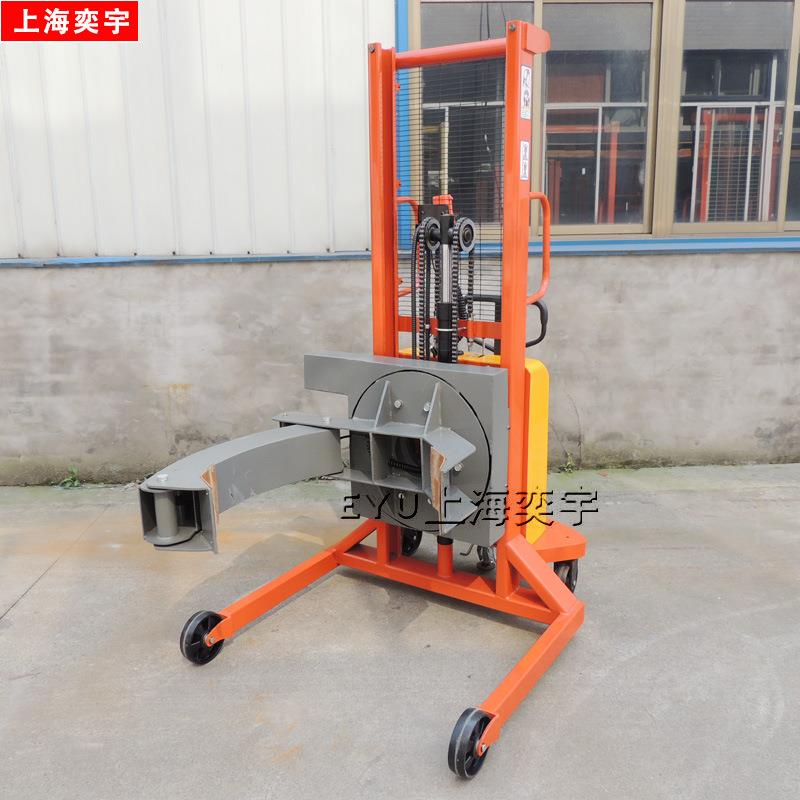 自动倒649夹机纸筒铝卷半电动升高升降装卸抱车翻转开口桶倾斜油