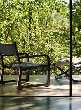 户外柚木14809庭阳院椅实发木框台实木休闲摇椅边几组合柚摇木复