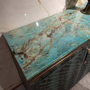 巴夏餐边柜轻组合轻奢玄关FEU柜家巴物夏奢石面厂实木餐边储奢柜