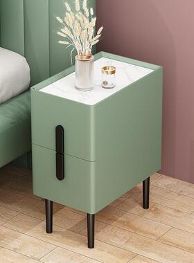 超窄床头柜现代简约室实床边柜型收纳卧小柜轻奢岩木板迷你FYR储