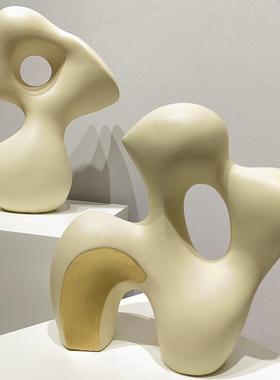 简约现代黄餐树脂抽楼象摆件样板间售RWO处客厅桌创米意花器软装