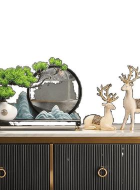 办迎松流沙画摆件新中客式Tsf5jNXc风客厅玄关公室国轻奢创意摆