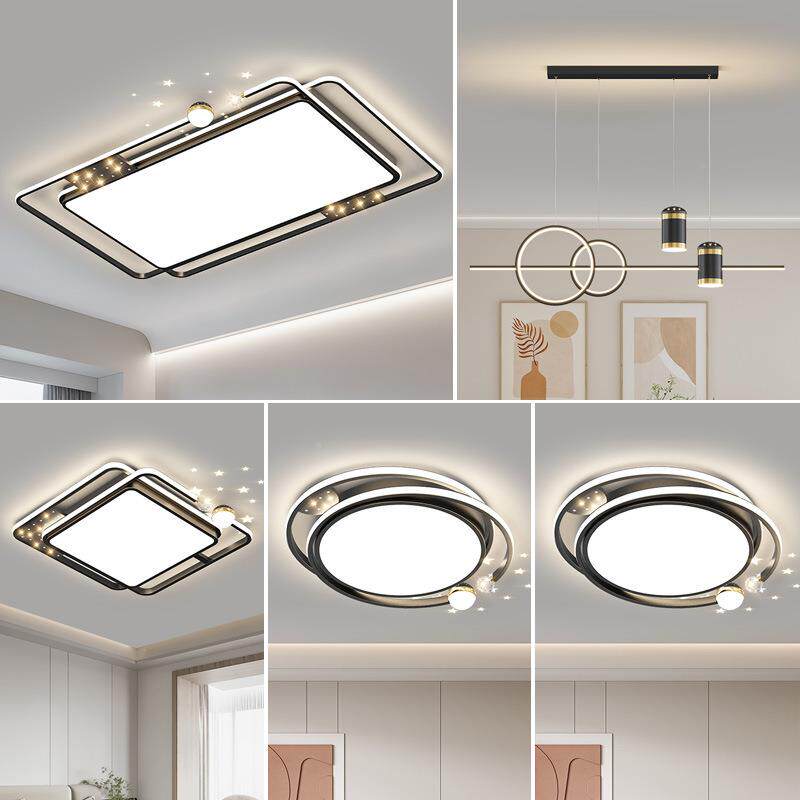 202515944年新款长形客厅现代简约方大灯气白色吸顶灯全屋套餐灯