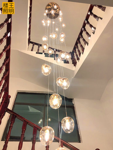 超亮楼梯吊灯网红轻奢loft公