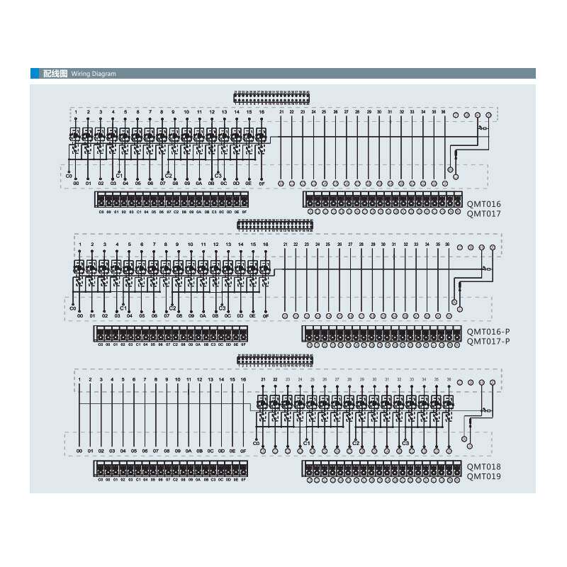 QMT017SL-P继电器端子排信号转接连接器带16路继电器转换端子台