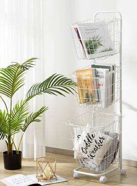 轻脏奢高颜值家居F99SH7JJ双层脏衣篮推浴家用置物架室可放移动衣