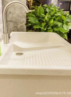 石英石DIGE洗衣池带搓槽板室内一外阳台大理体石洗衣槽水台盆石英