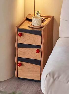 中格古风实边木三OLZ斗柜斗橱现代简约白蜡木床边柜子复古柜头角