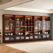 新式 非实木博古架茶室景置物中架多宝阁架商隔断带OEM灯展用示背