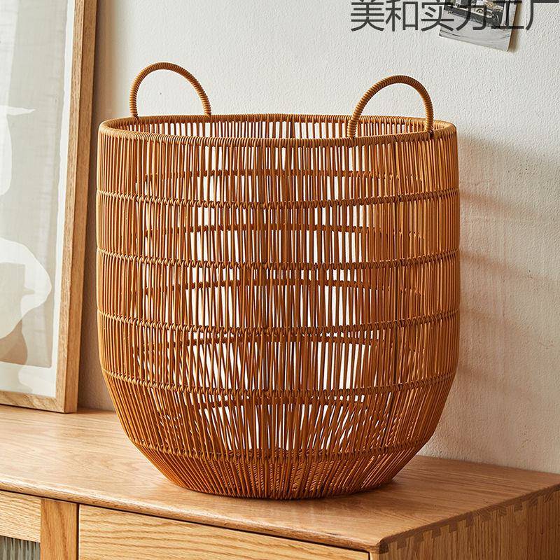 书画料收纳画桶筒书报织塑仿纸藤手编f5D0BKw4工收纳筐书房字画卷