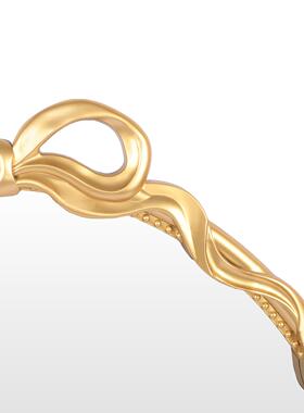 复古欧式金色圆形框民宿ZAW墙面装文艺蝴镜蝶结挂装饰饰镜壁活动